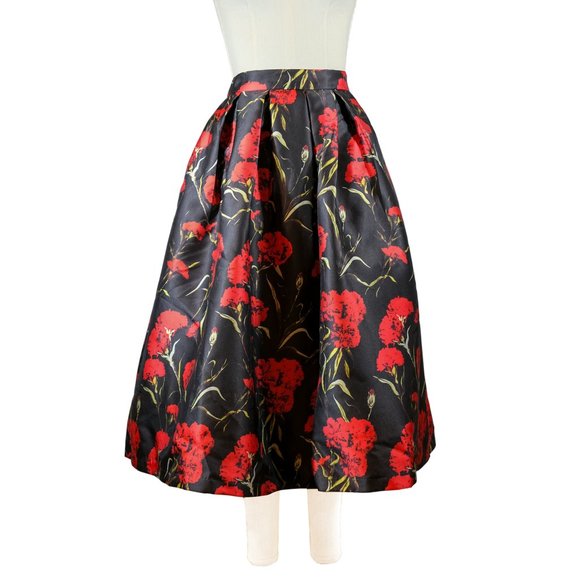 Ark & Co Dresses & Skirts - Ark & Co. Rose Print Satin Evening Skirt - Size LG - NWT